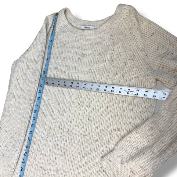 Madewell Donegal Sweater Dress Womens Sz XL Ivory Wool Blend Curved Hem Knit - Picture 7 of 10